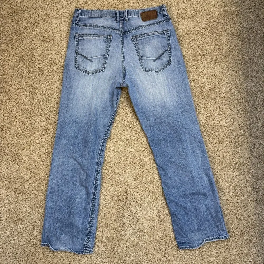 BKE Mens Jeans Tyler Straight Leg Blue Short 32S Tarasenko 2 wash